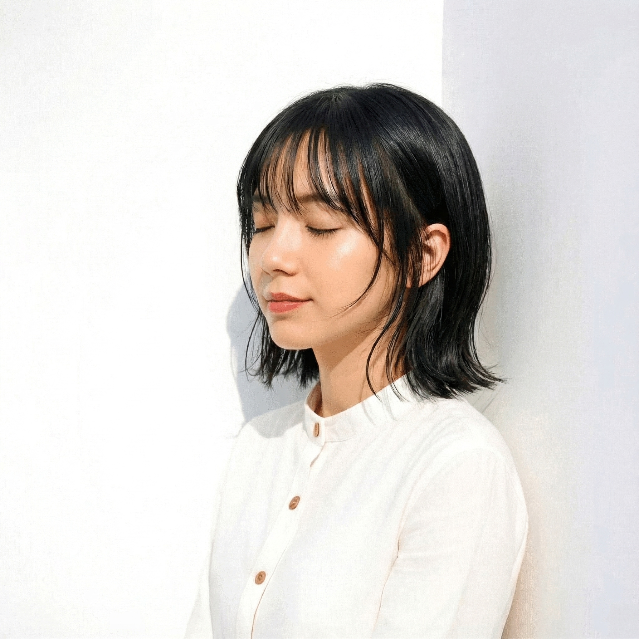 透明感のある黒髪__シアーブラック