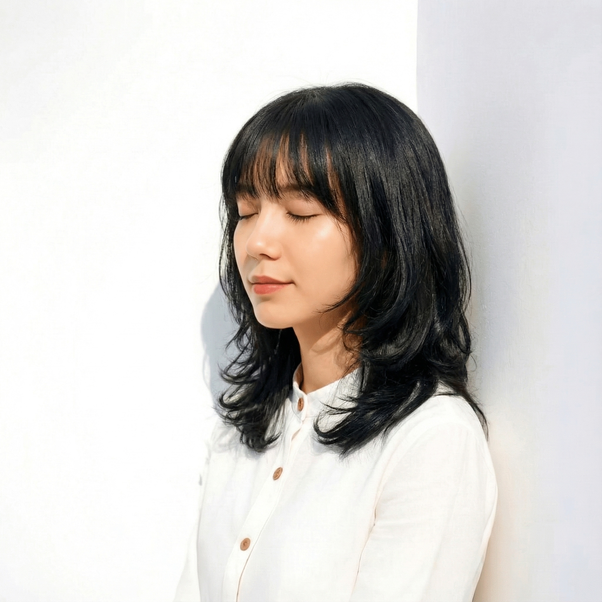 透明感のある黒髪__シアーブラック