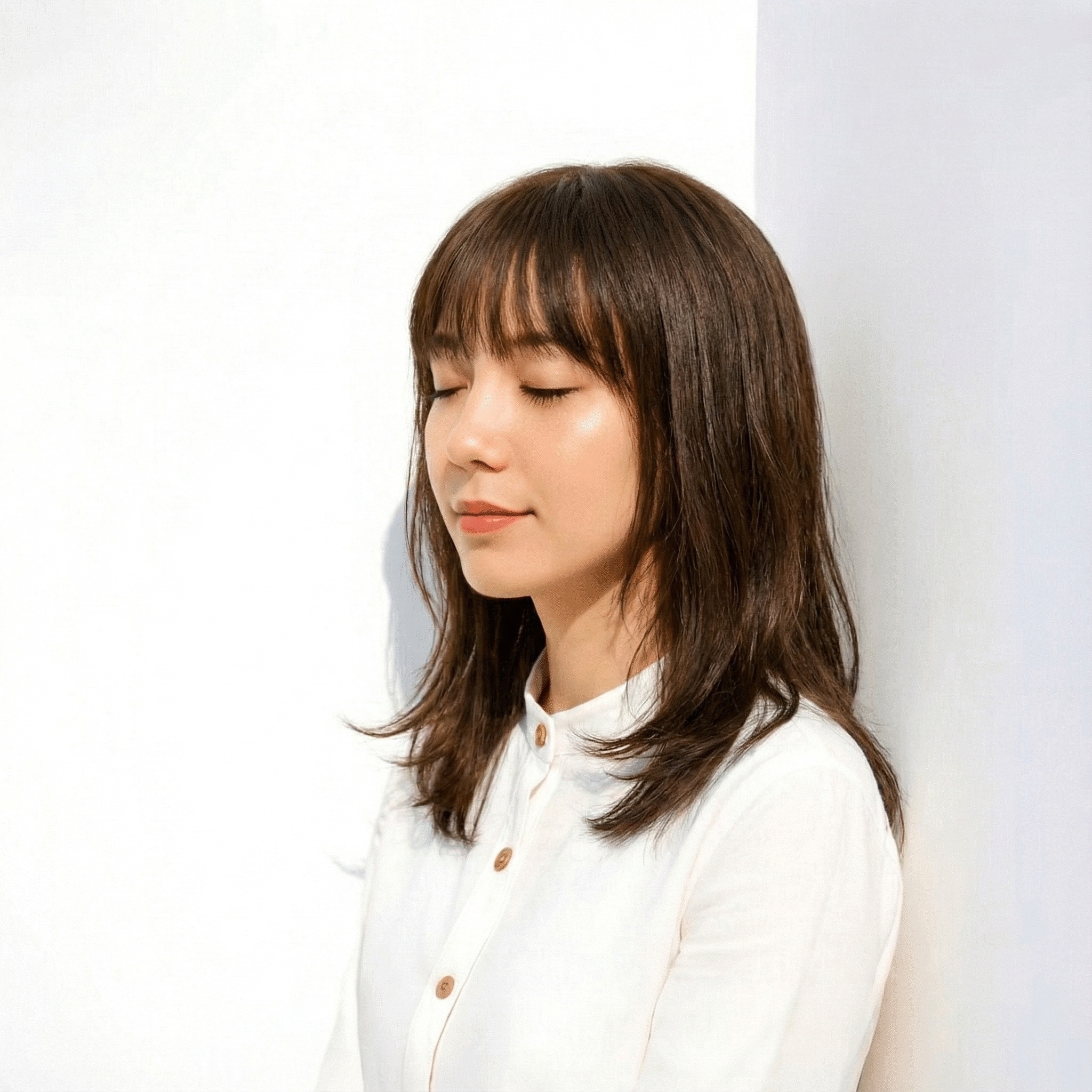 透明感のある黒髪__スモーキーアッシュ