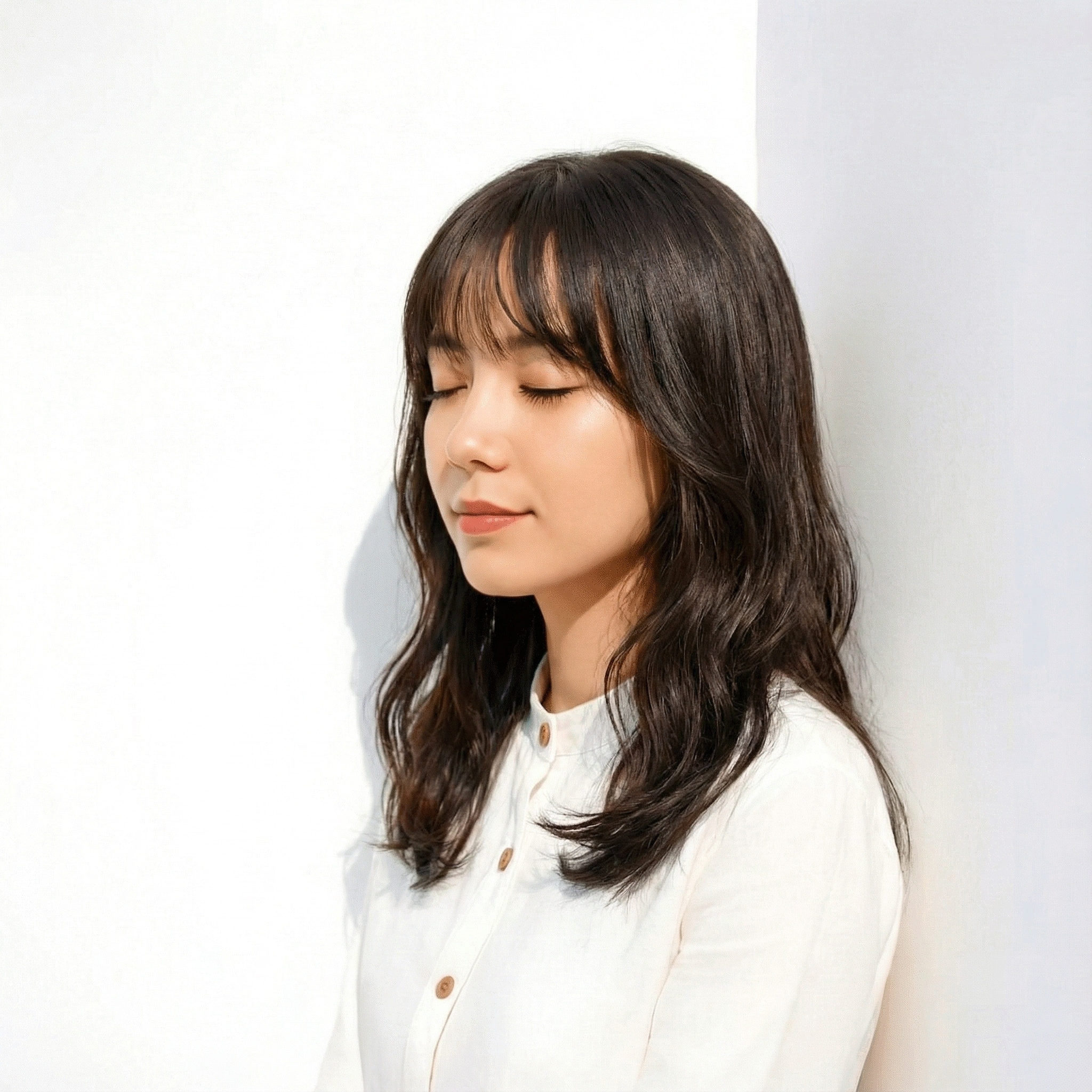 透明感のある黒髪__ラベンダーアッシュ