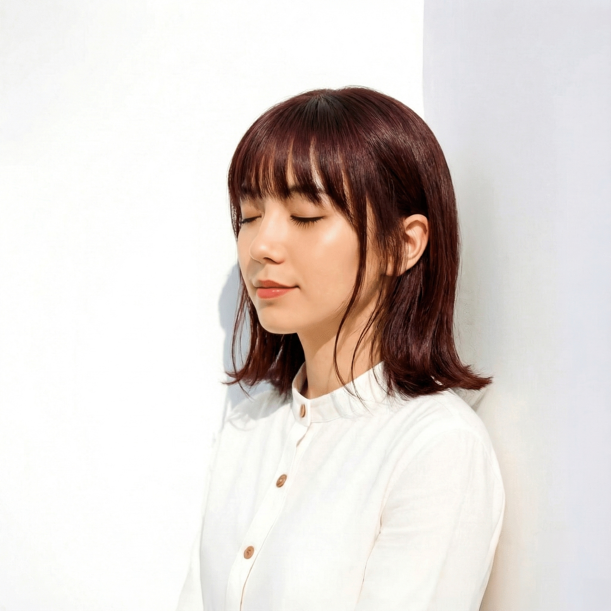 透明感のある黒髪__ラベンダーアッシュ