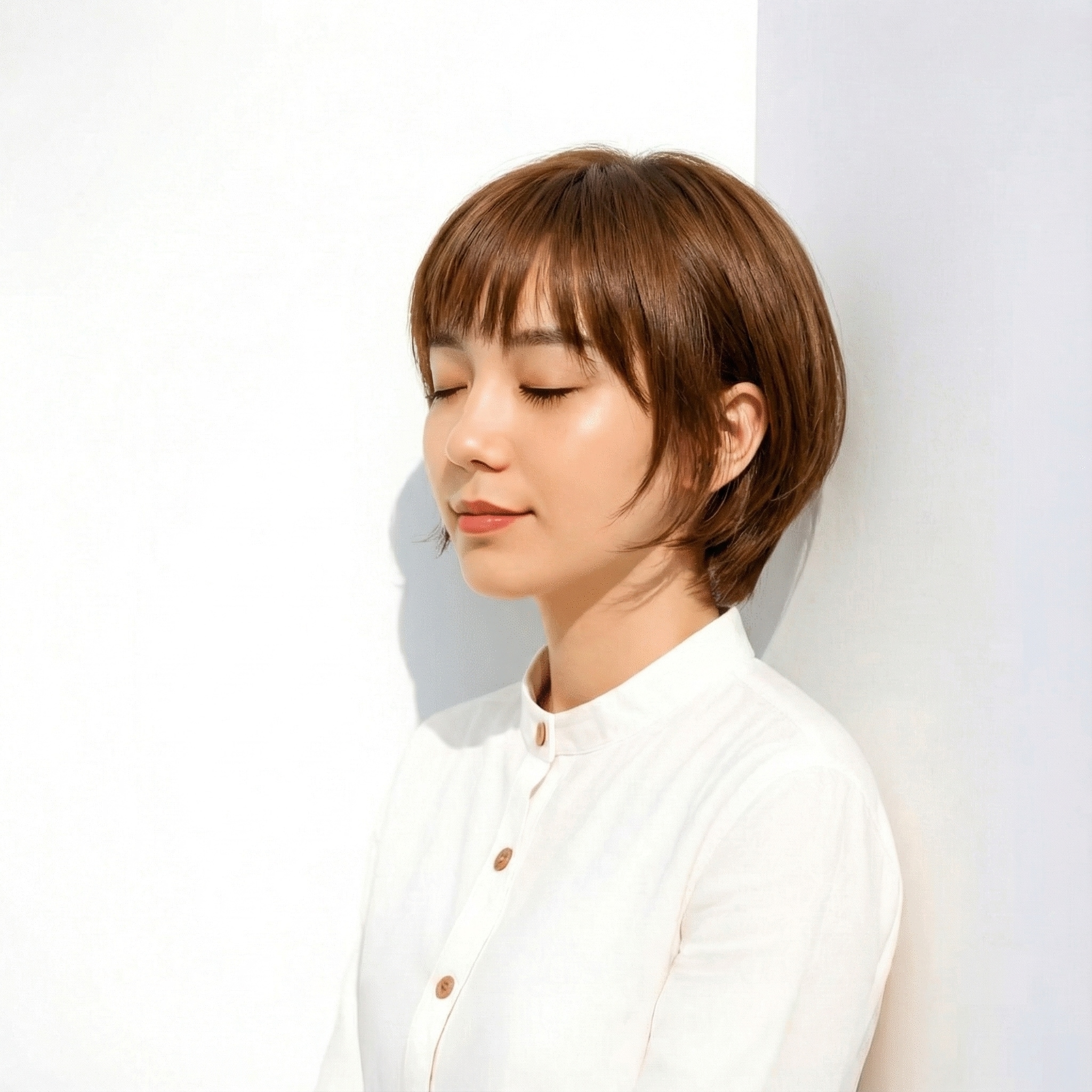 9. ショート×重めバング：コンパクトにまとめて清潔感を出す