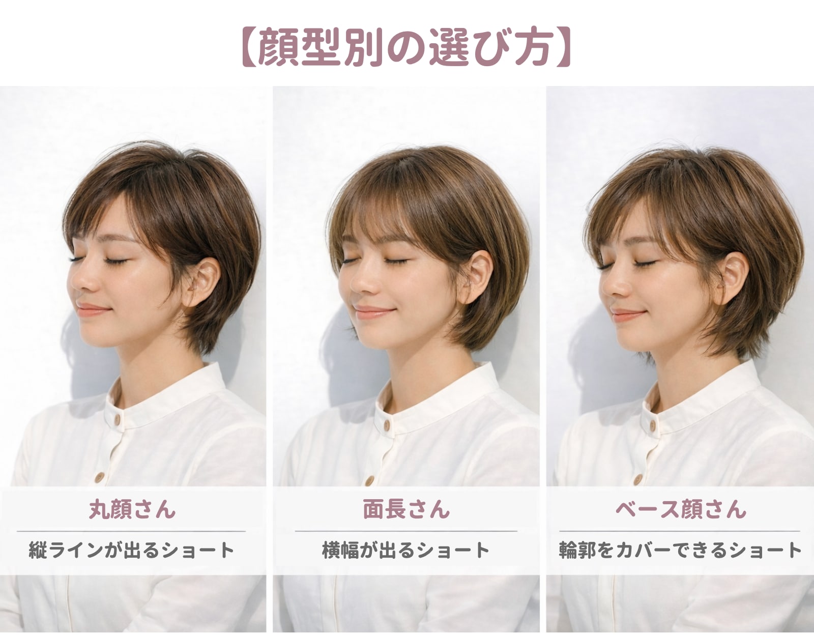顔型別｜50代に似合うショートヘアの選び方