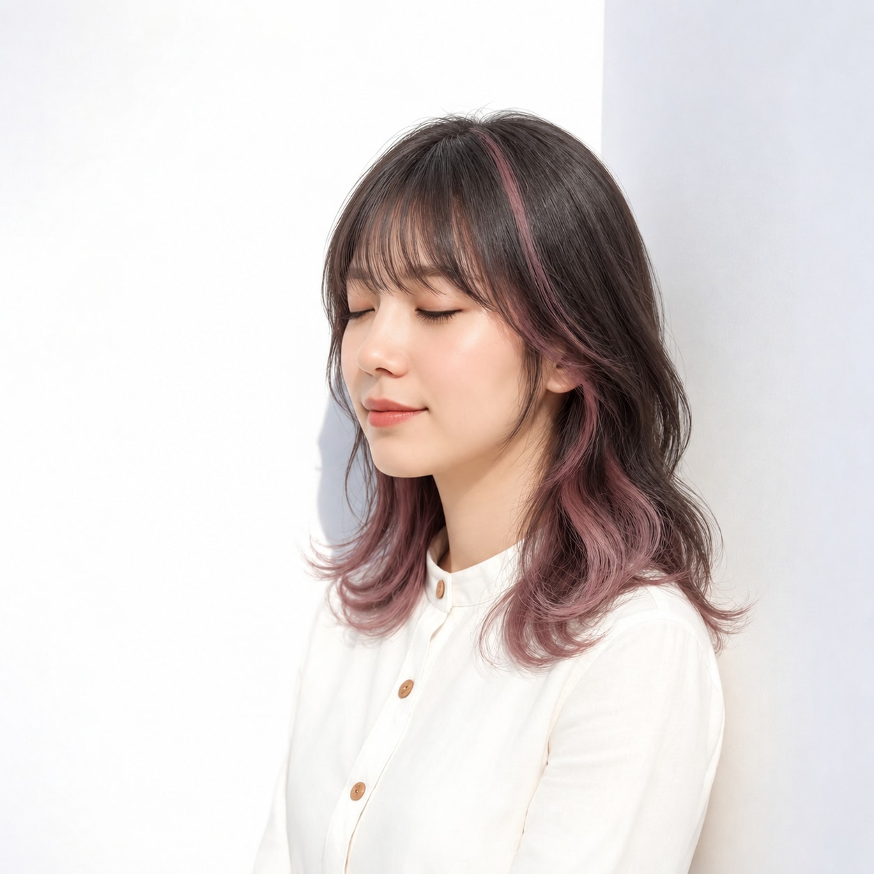 1. アイドル前髪 × 束感前髪：重さを残しても額が少し見え、表情が暗く沈みません