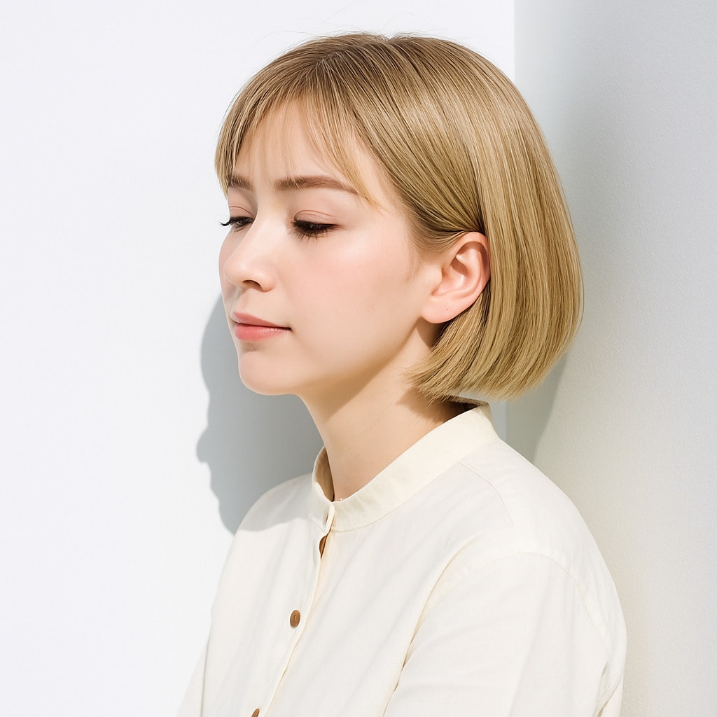 1. ゴールドベージュ×ショートボブ：顔周りをやさしく照らす色み