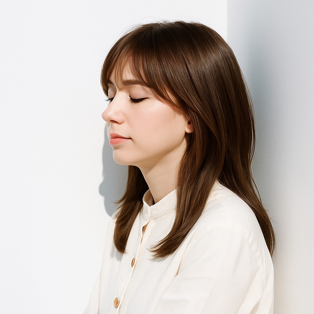 1. シフォンベージュ×ストレートミディアム：肌を引き立てるやさしい色合い