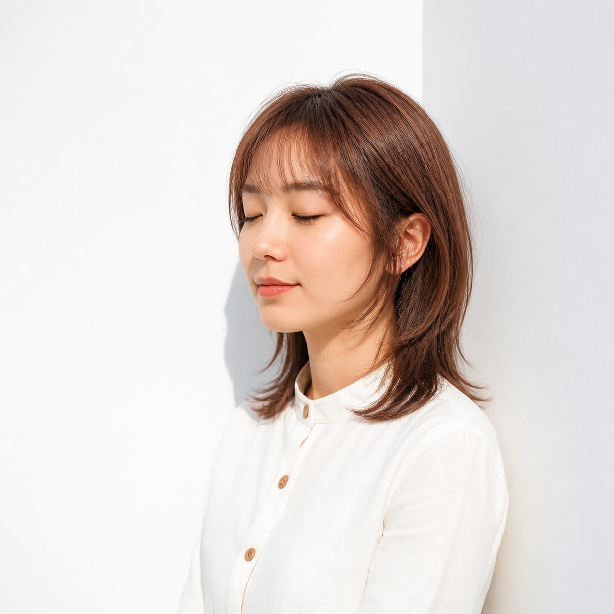 1. シャギーカット × 外ハネミディ：毛先まで軽やかに