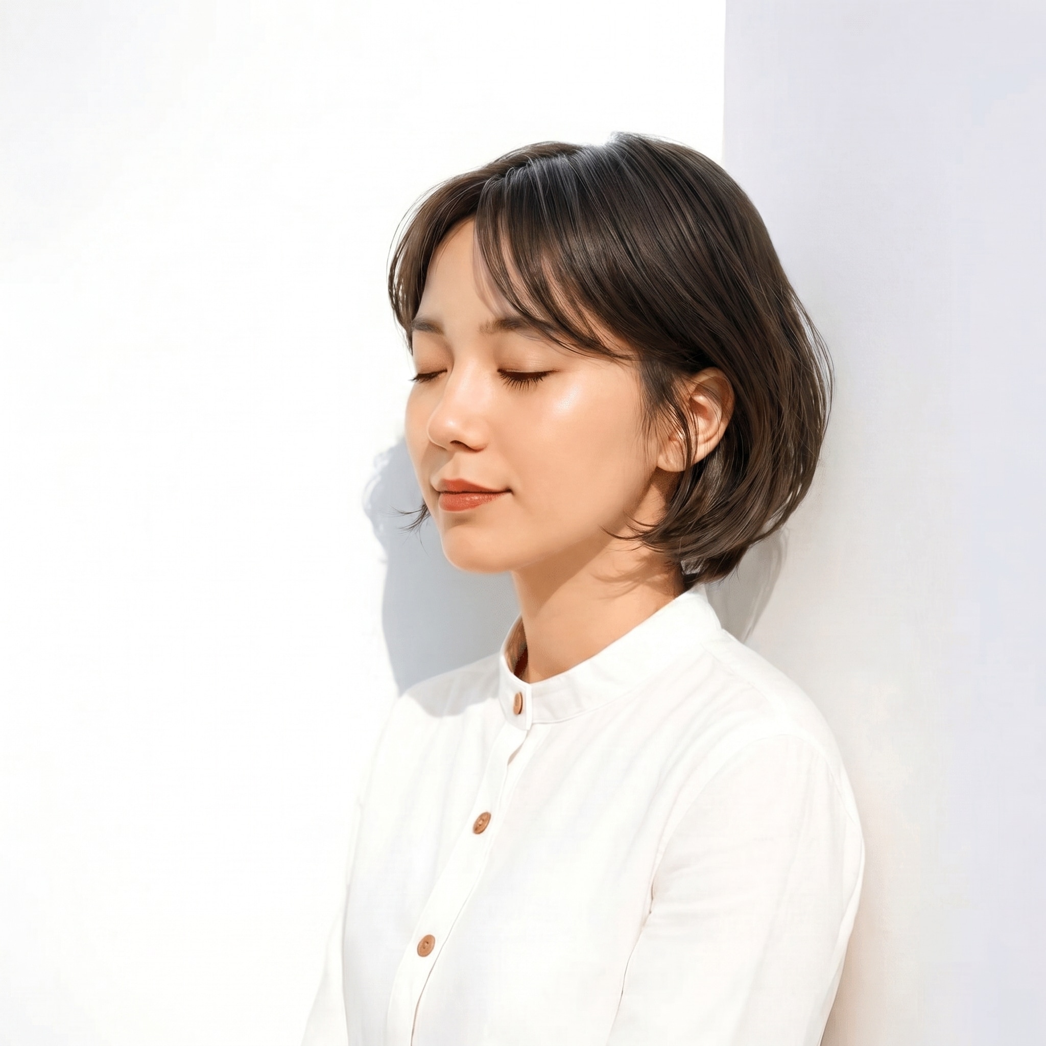 1. ショコラブラウン×ツヤ感: 丸みショートボブに自然なツヤをプラス
