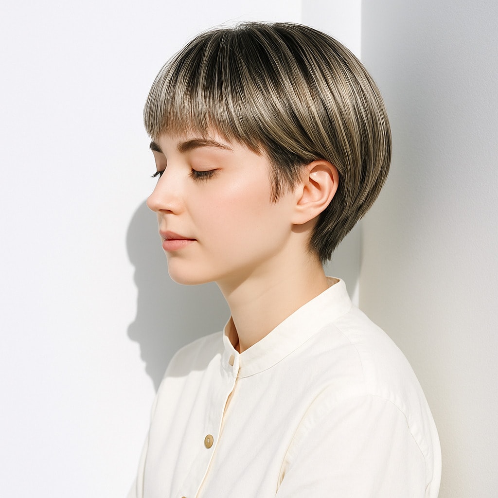 1. シルバーベージュ×透明感：肌映りがクリーンで洗練された印象に