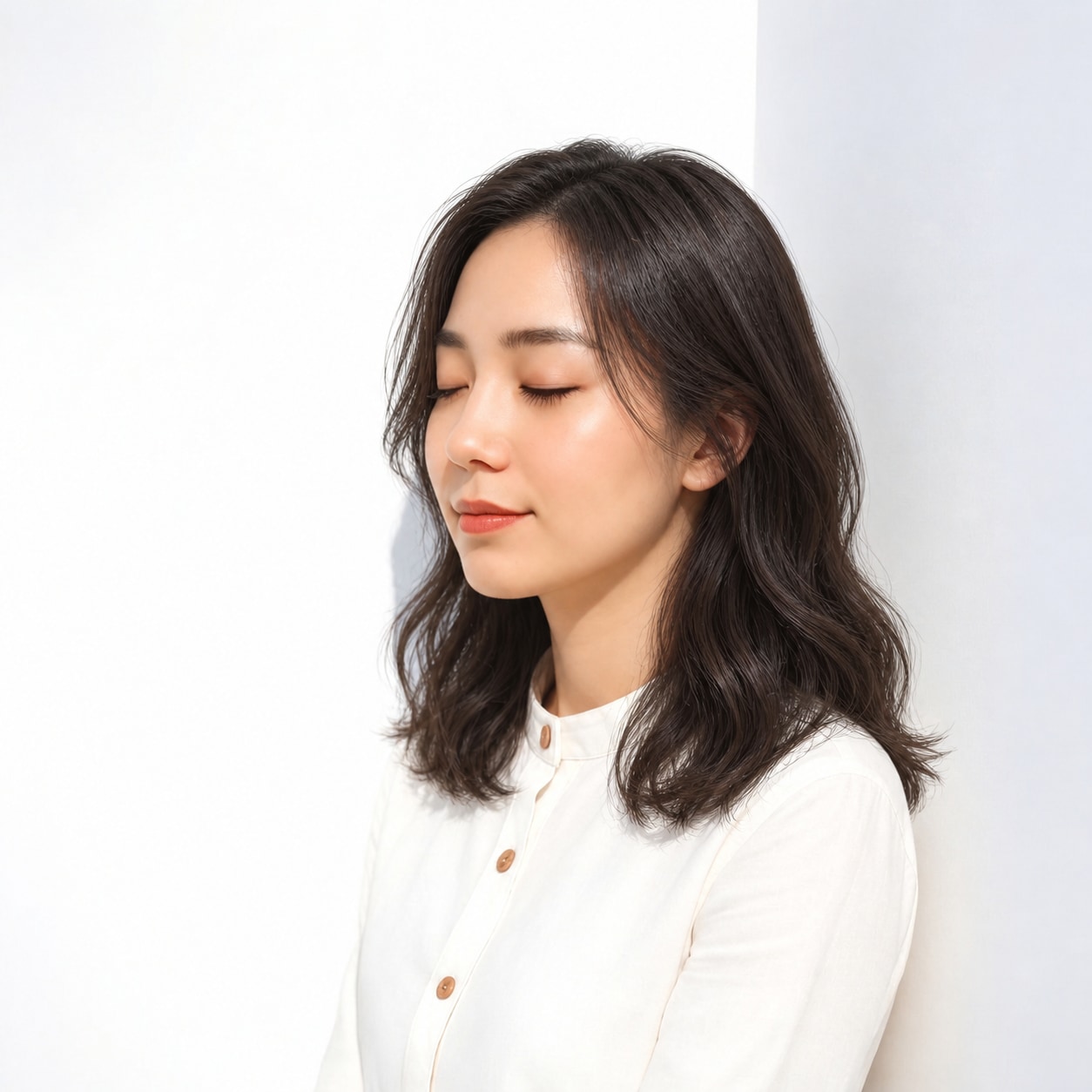 1. セミロングパーマ × ゆるめ × Sカール：曲線が重なり、長さを変えなくても華やかな動きが出ます