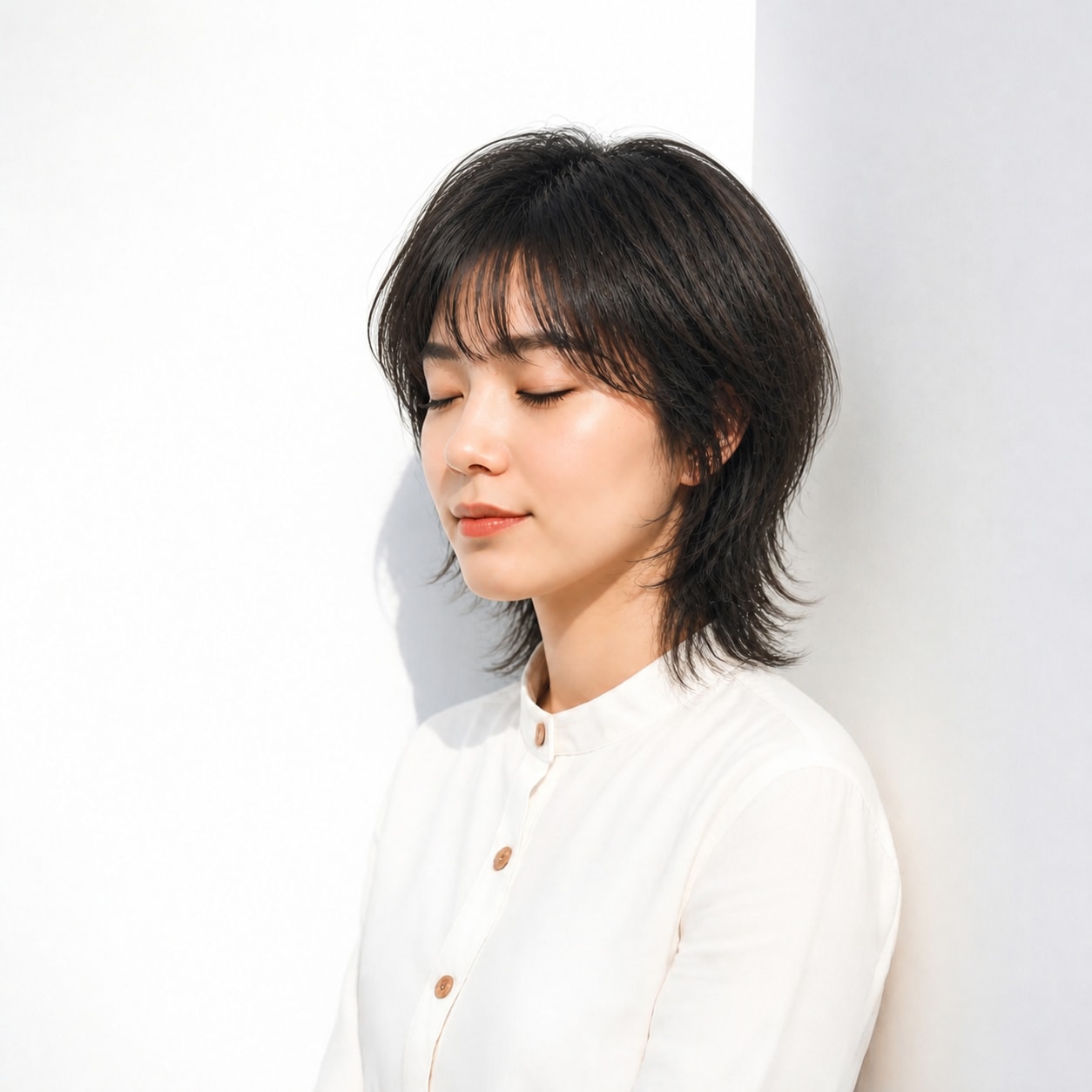 1. ネオウルフ × 暗髪ショート：すっきり軽やかに