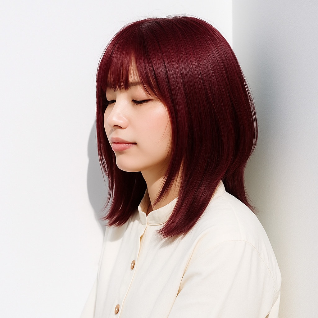 1. ピンクパープル×暗め：落ち着きとツヤが魅力的に映える