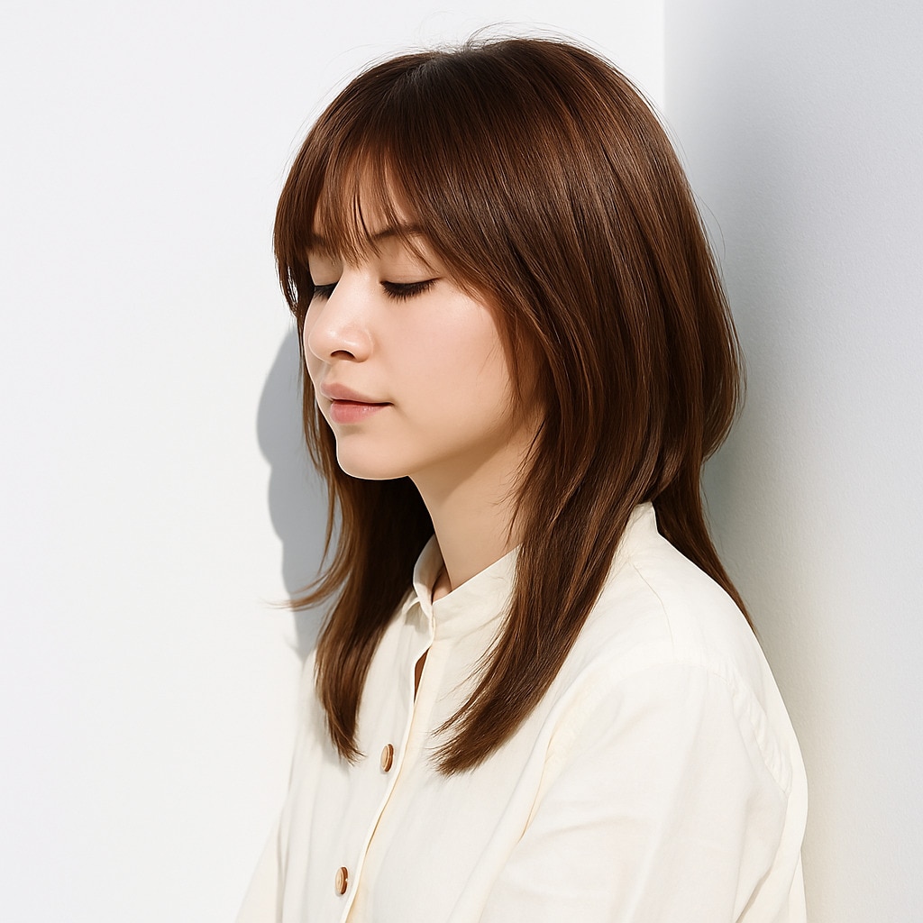 1. ブラウンベージュ×暗め：肌をほどよく明るく映す落ち着きカラー