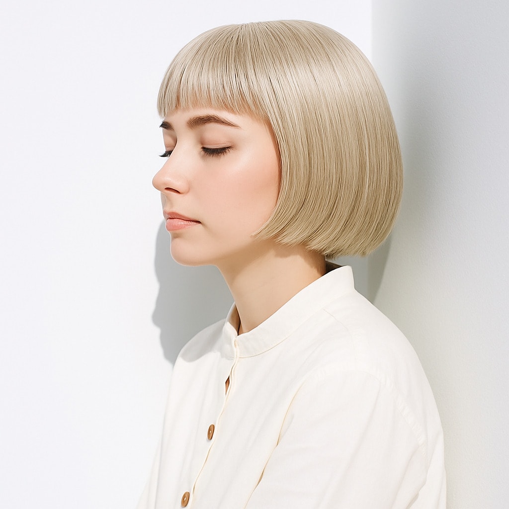 1. プラチナブロンド×ホワイト：ショートボブに映える超ハイトーンカラー