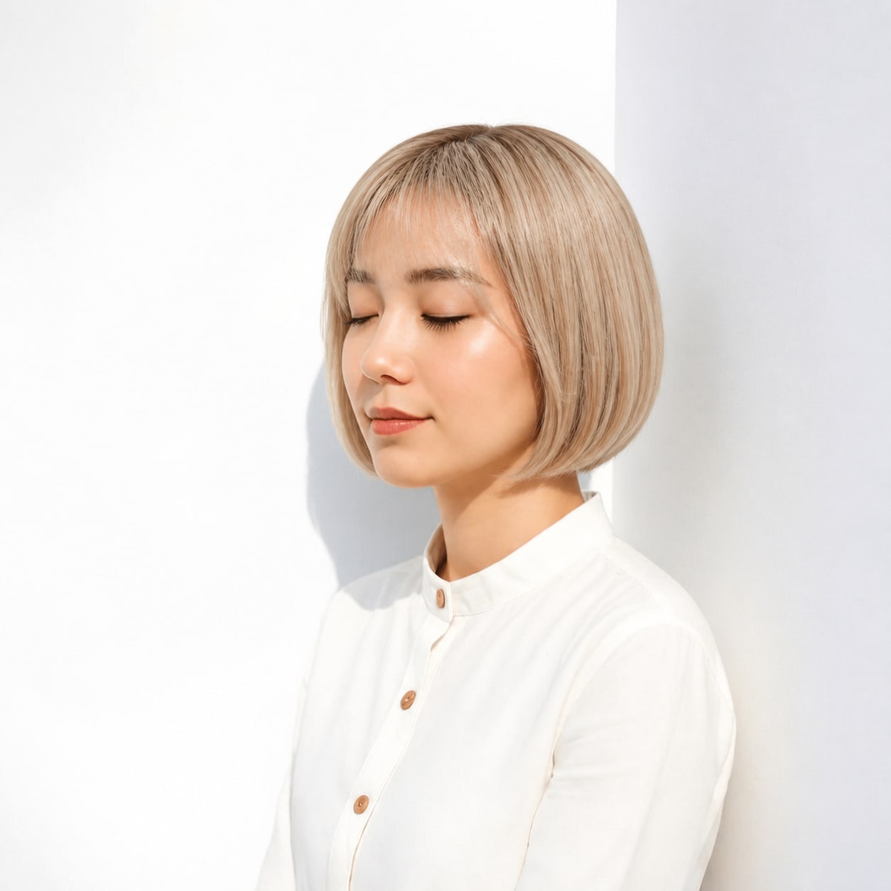 1. 金髪ショート × 丸みボブ：やわらかく上品に