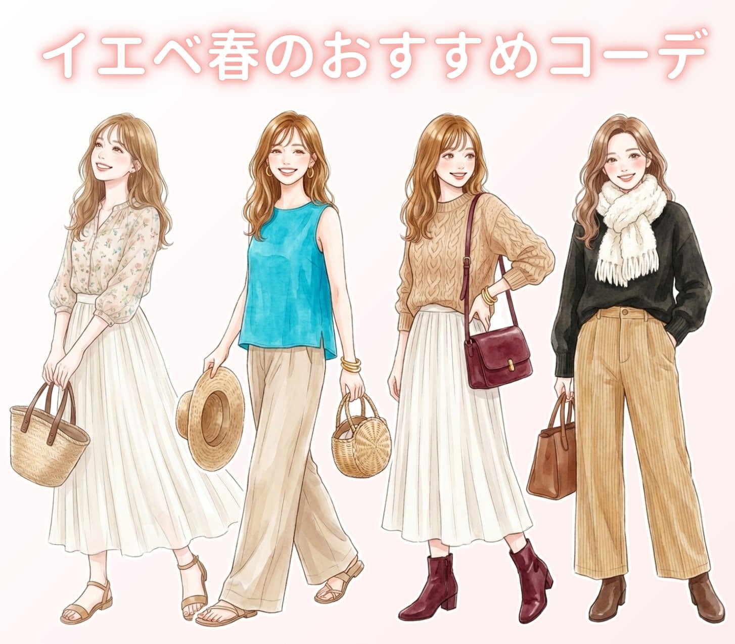 イエベ春のおすすめコーディネート