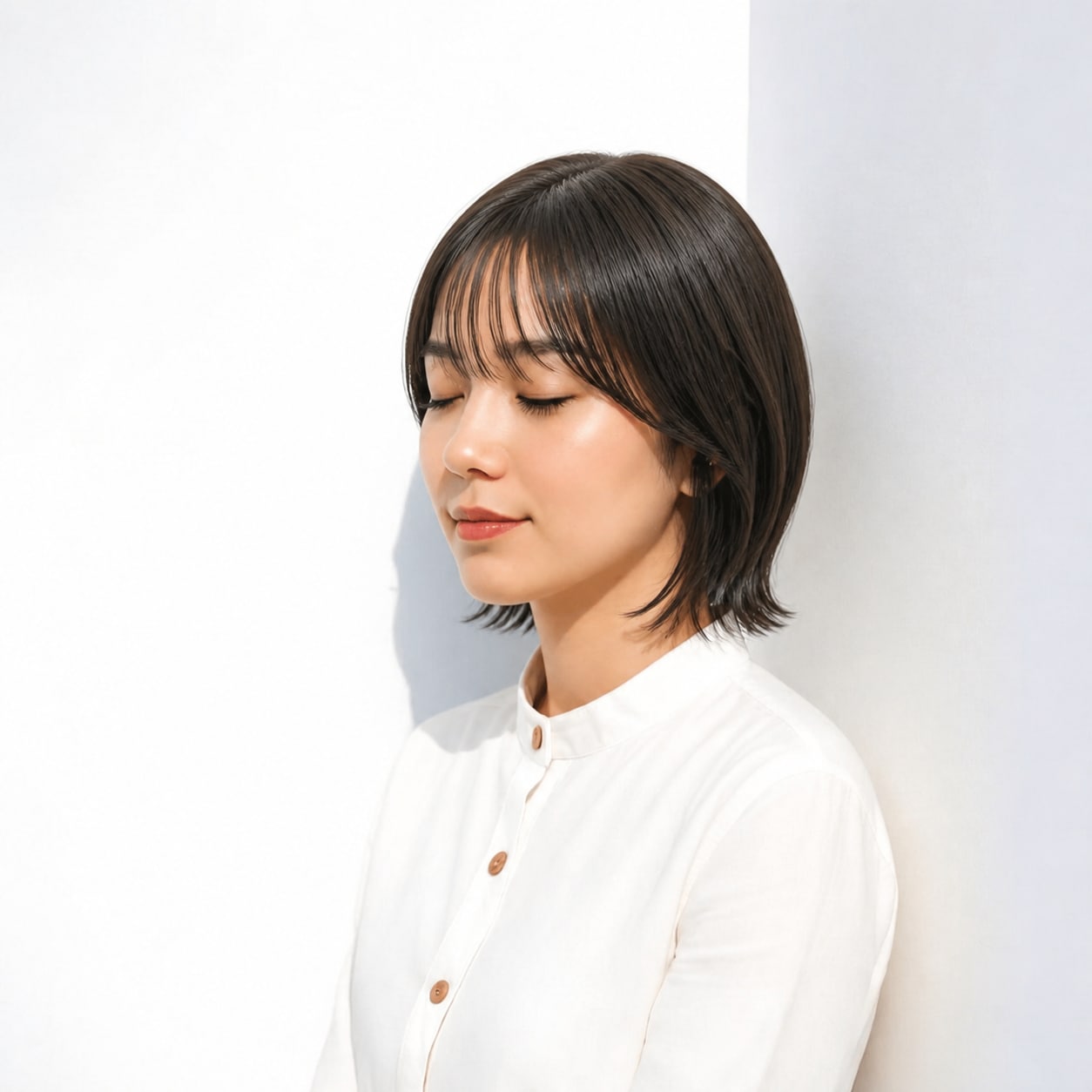 10. くびれボブ × ストレートタッチ：ツヤがきれい