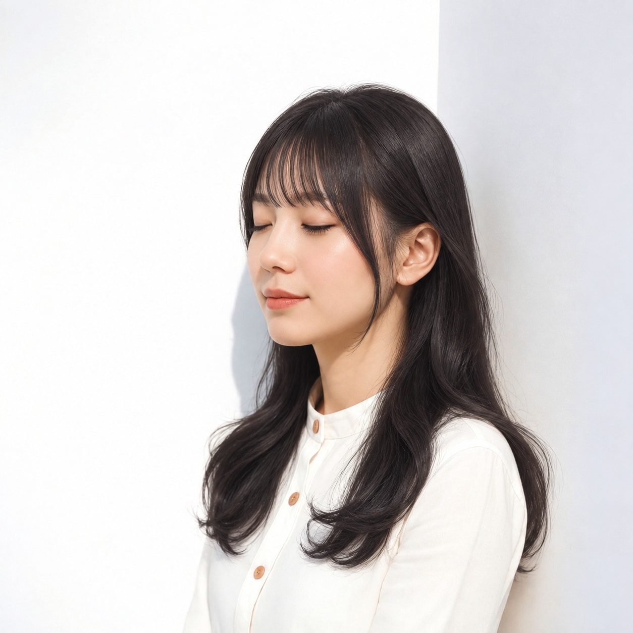 10. アイドル前髪 × ラウンドバング：目元は軽く、頬まわりには落ち着いた毛流れを残せます