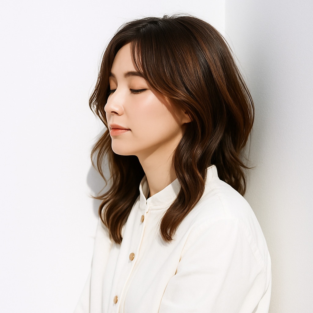 10. シナモンベージュ×ブリーチなし：ウェーブが髪の重さを軽やかに見せてくれる