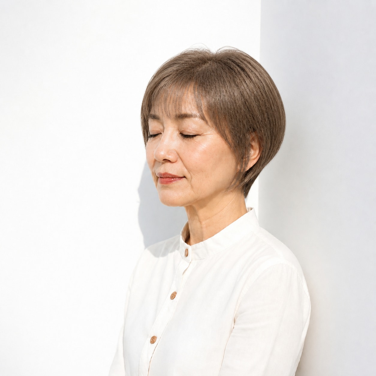 10. ショートカット × ベージュブラウン：上品な軽さに