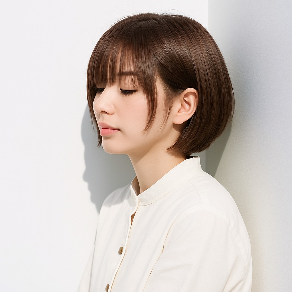 10. ブラウンベージュ×ショートボブ：肌をふんわりトーンアップするヘアカラー