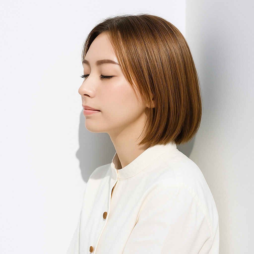 10. ブロンドベージュ×暗め：素髪のようなツヤで軽やかに