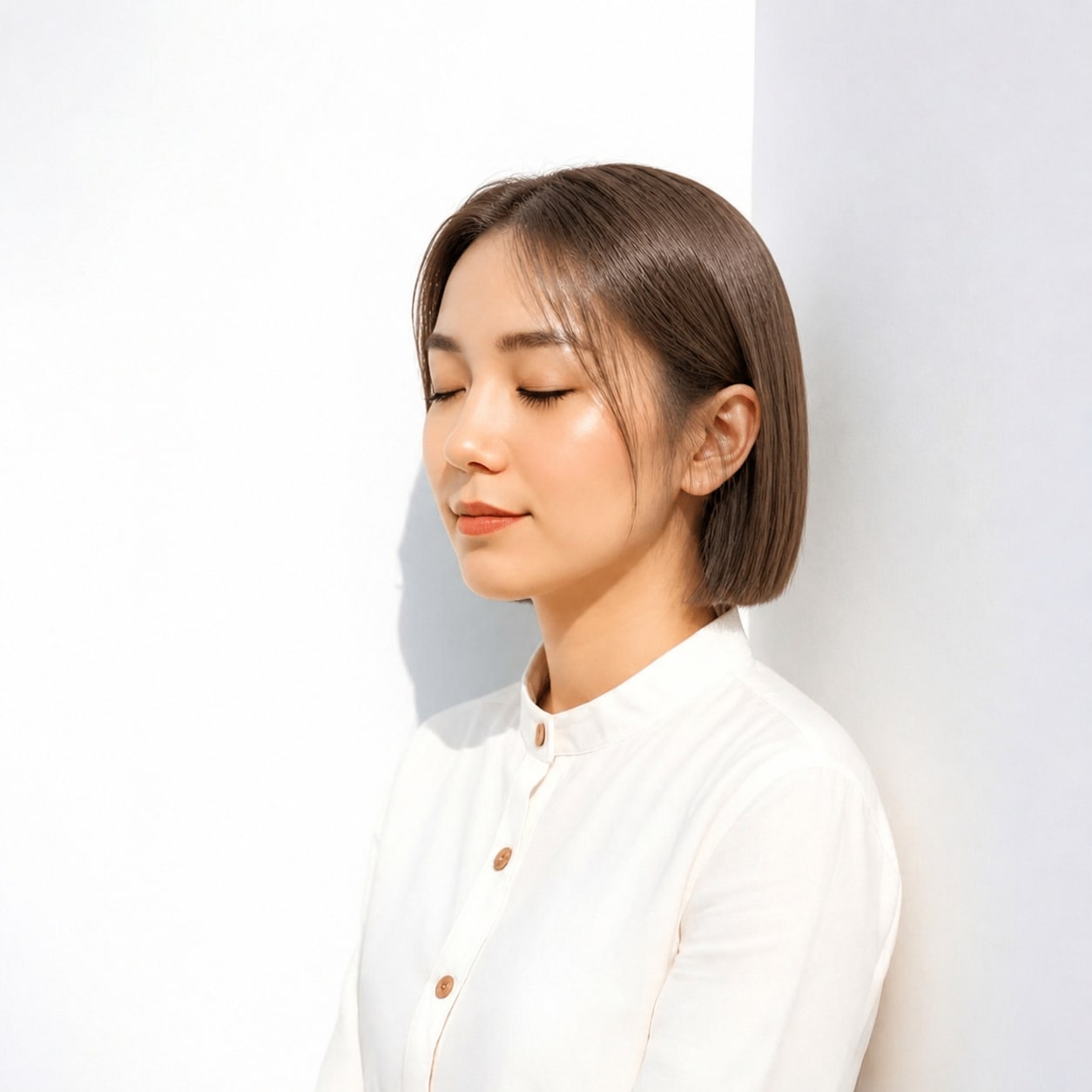 10. ヘイリーボブ × 耳かけ：表情を明るく見せる