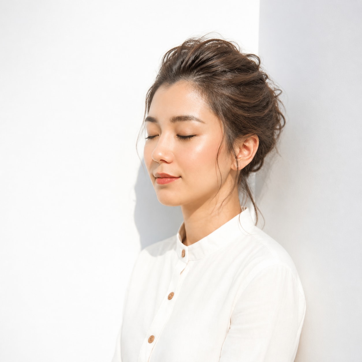 10. ポンパドール × タイトアップ：上品な立体感を演出