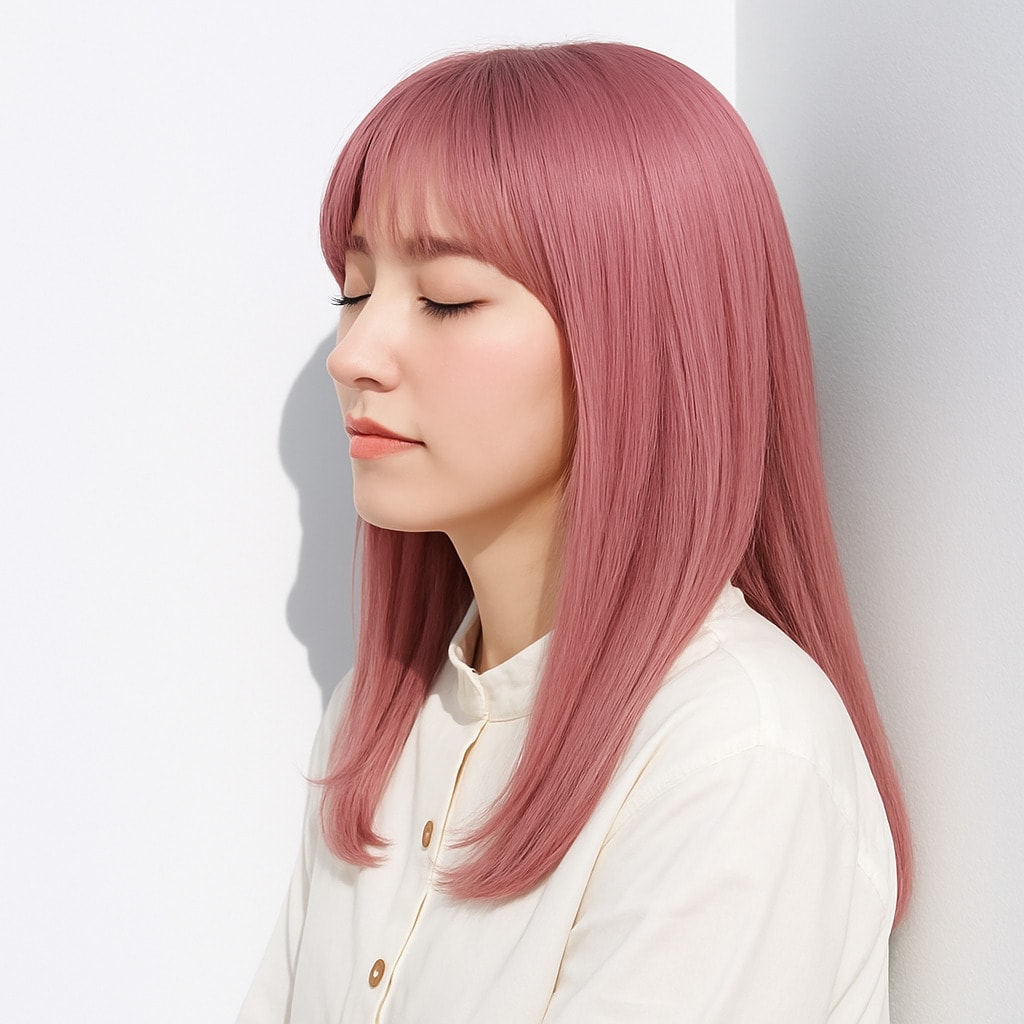 10. ホワイトピンク×明るめ：ミルキーな透明感で柔らかさを演出