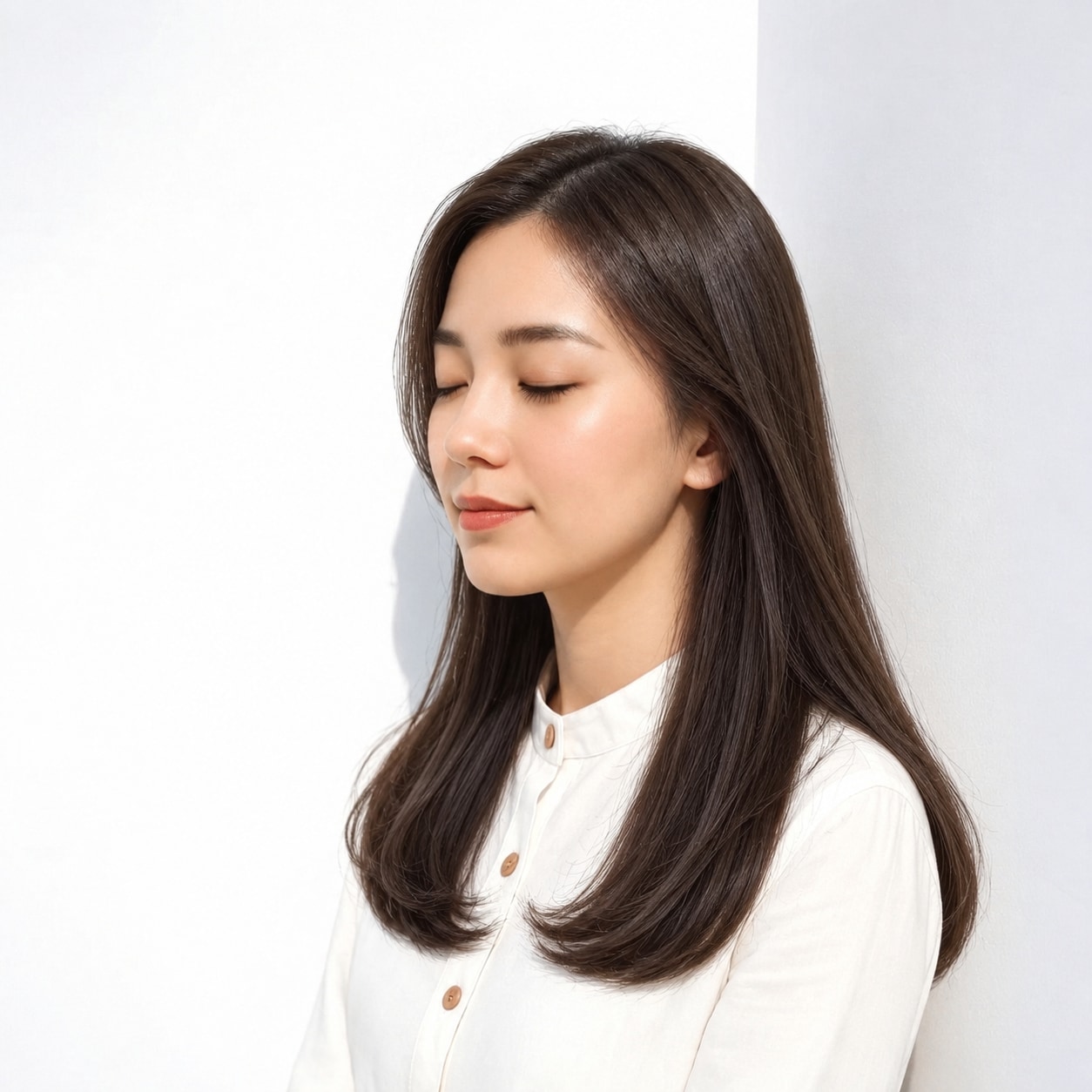 10. 内巻きロング × 黒髪：大きなカーブで凛とした中にも甘さを