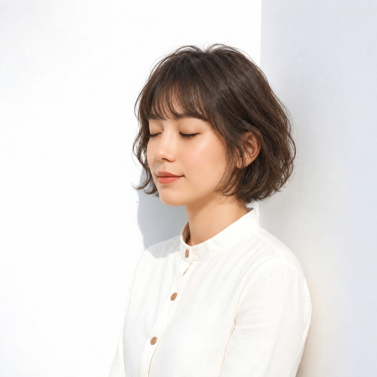 10. 前髪ありボブパーマ × Sカール：曲線が重なり、長さを変えなくても華やかな動きが出ます