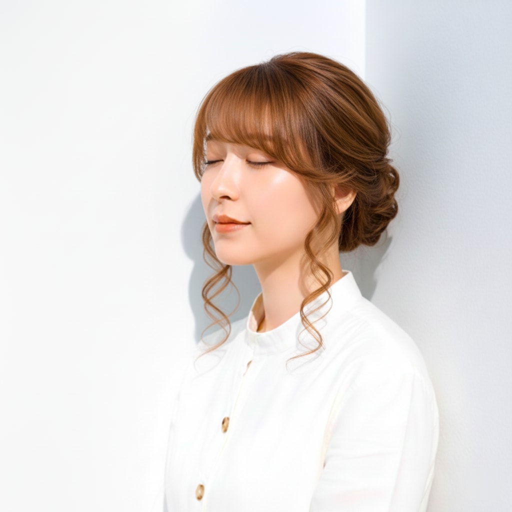 ふんわりまとめた_ゆるポニーテール_スタイル_0001