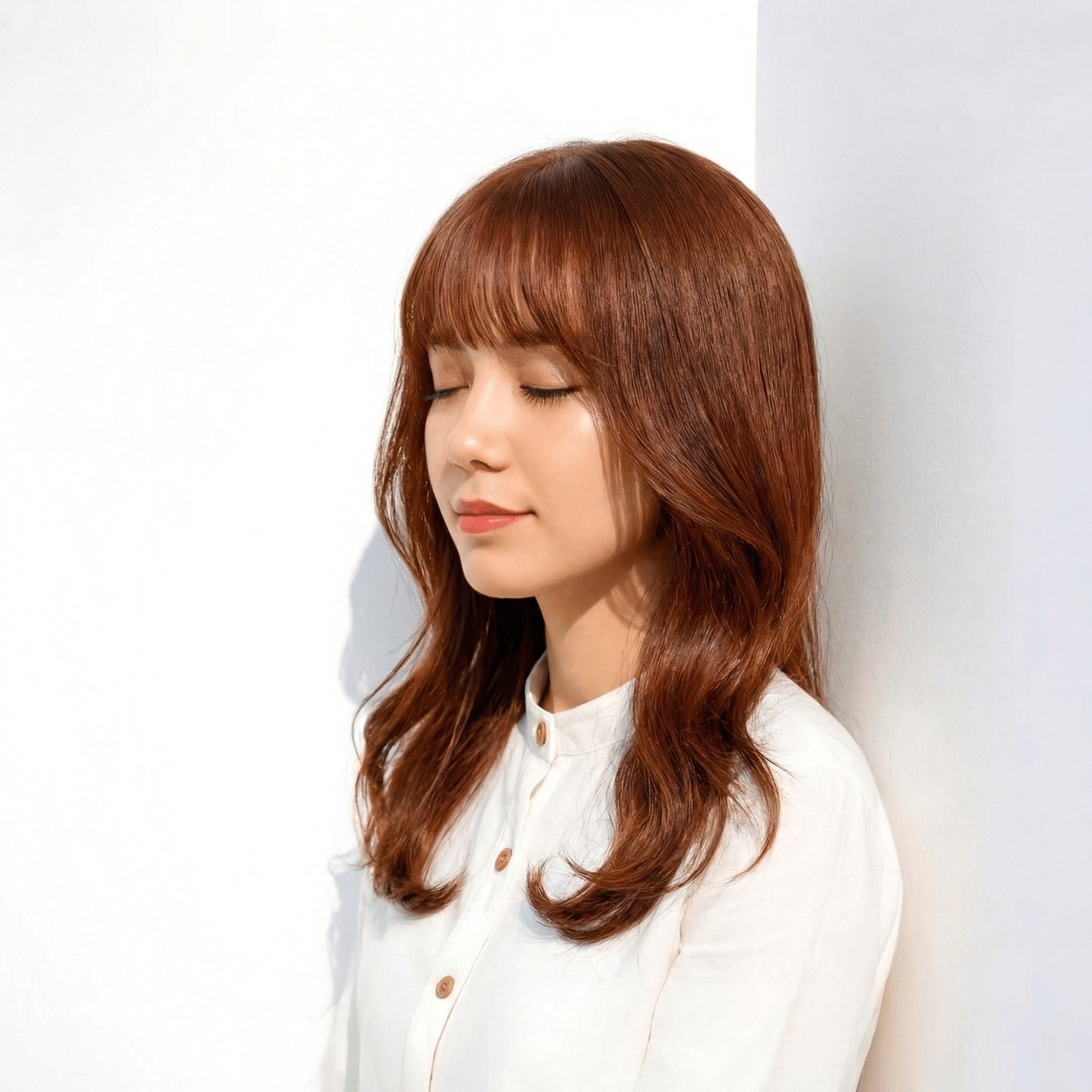 0._前髪あり_ふんわりカール_暗めピンクベージュ