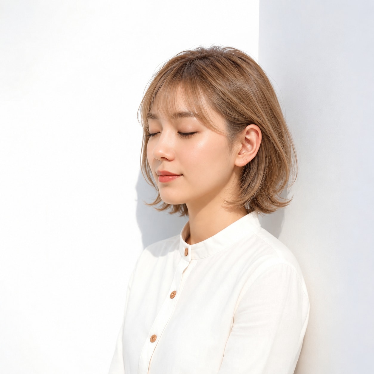 11. ゆる巻きボブ × ゴールドブラウン：弾むカールで表情まで明るく