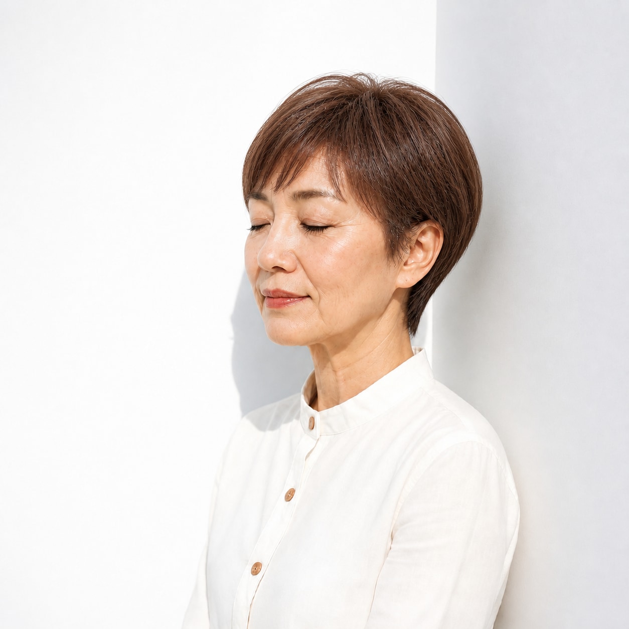 11. ショートカット × 流しバング：目元を明るく