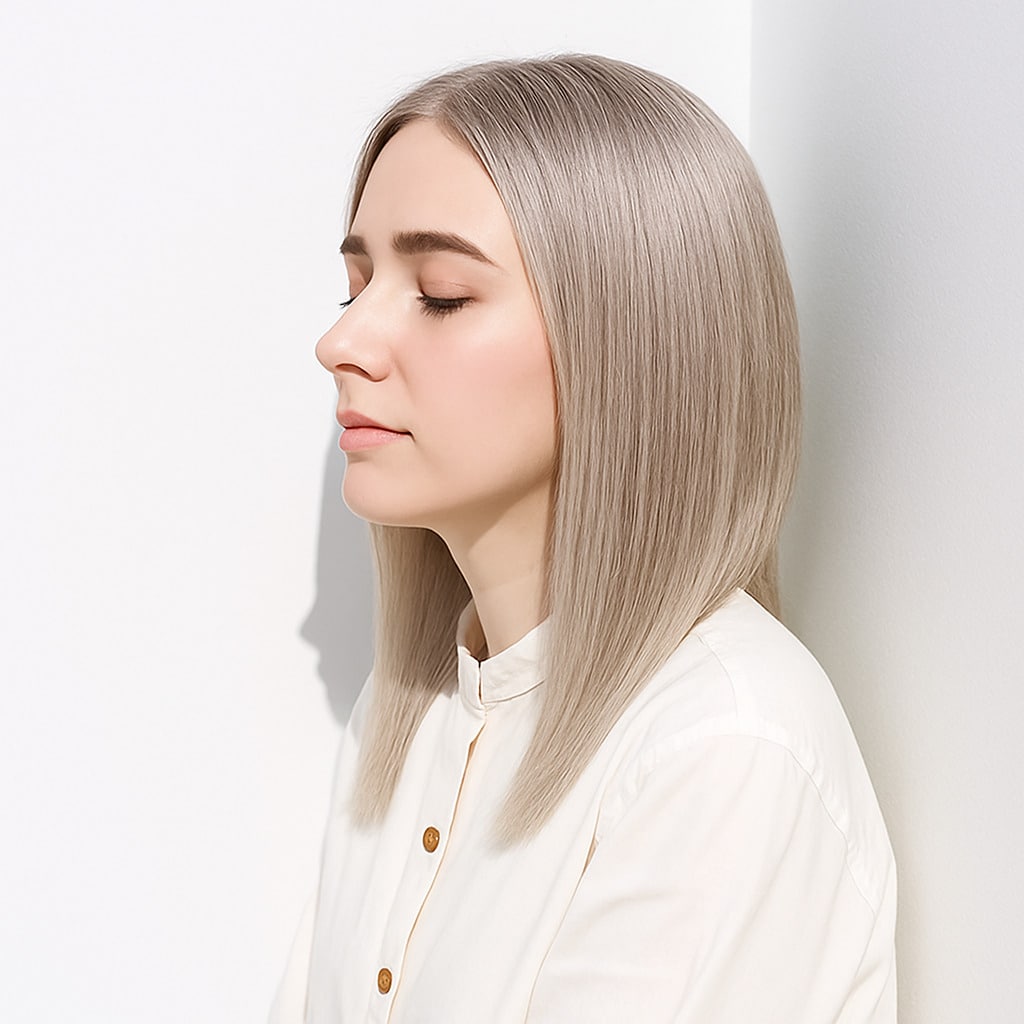 11. シルバーベージュ×ミディアム：柔らかさが光る洗練スタイル