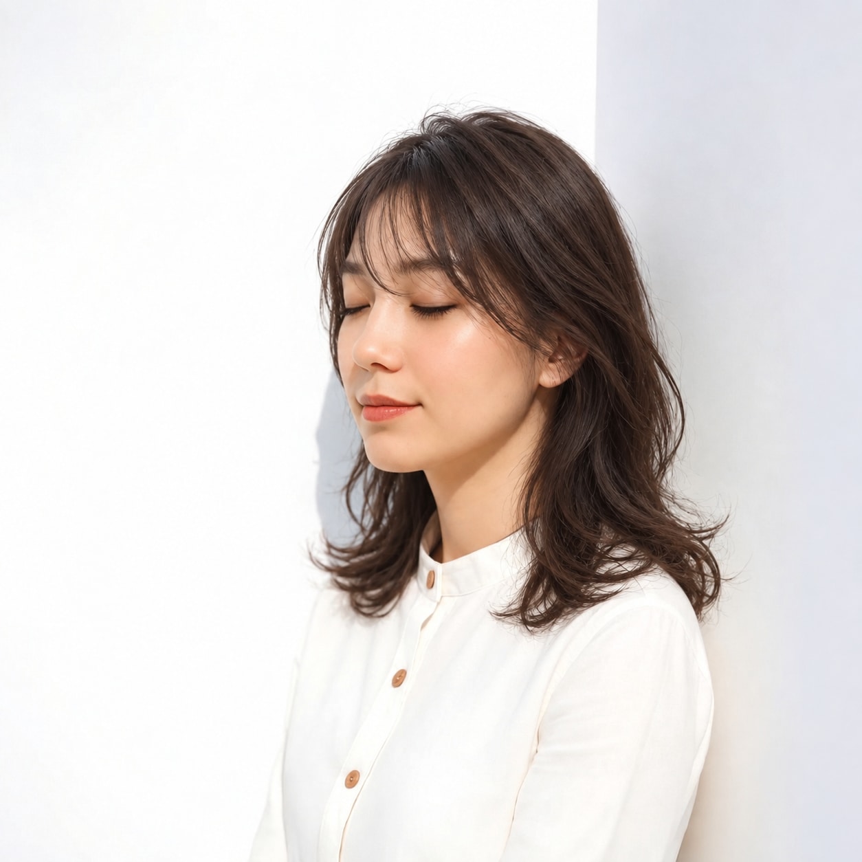 11. セミロングパーマ × ゆるめ × 大きめカール：曲線が重なり、長さを変えなくても華やかな動きが出ます