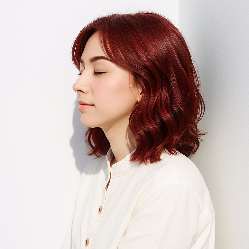 11. ピンクレッド×ミディアムウェーブ：柔らかな動きで魅力を引き出す