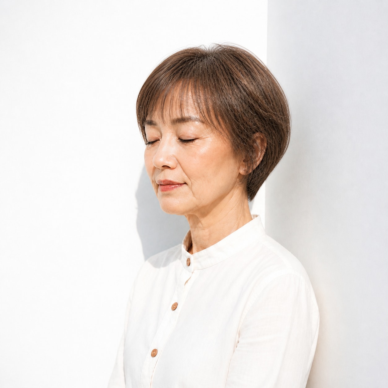 11. ボブカット × 薄め前髪：70代の目元を軽やかに