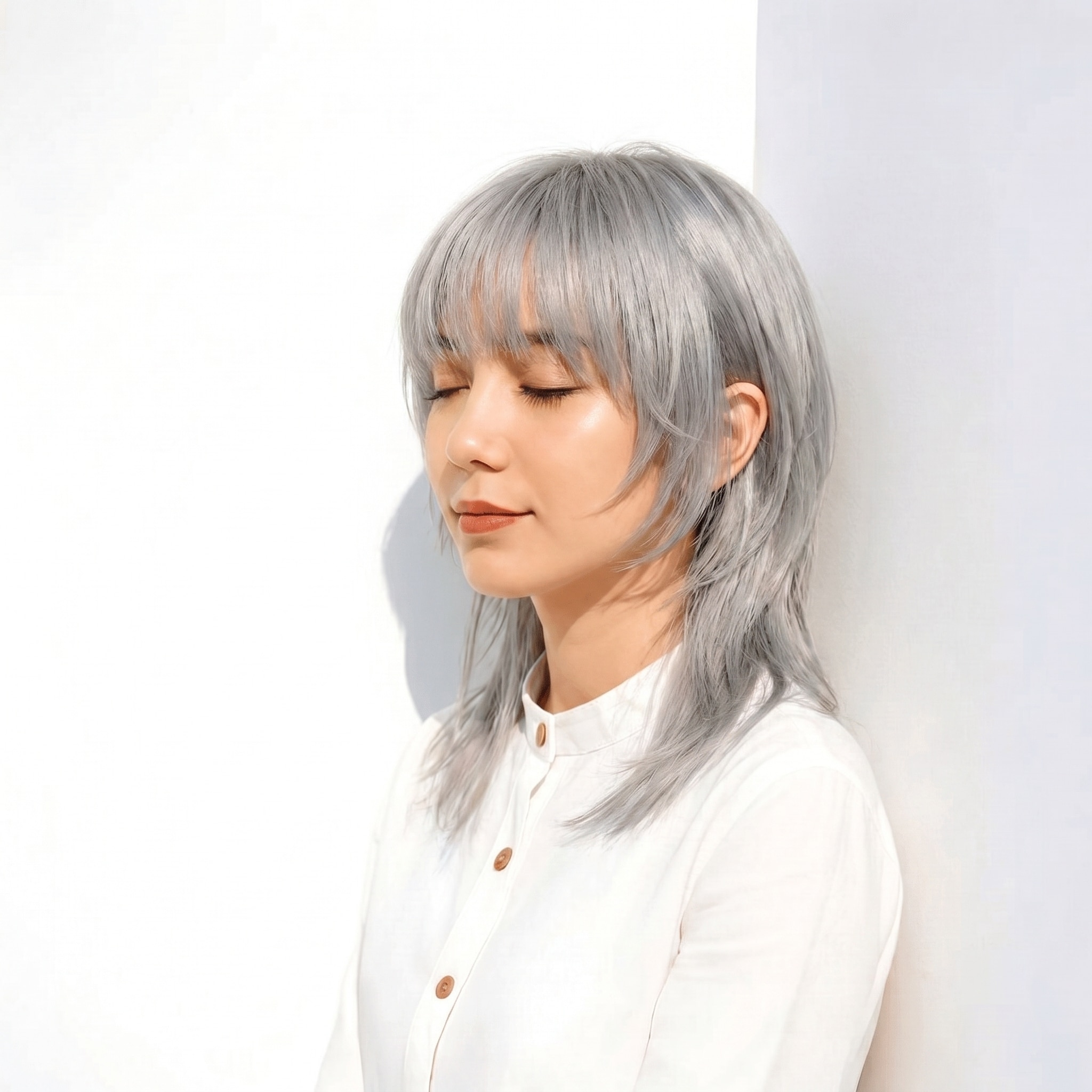 11. ホワイトグレー×ハイトーンカラー: レイヤーが生むクールな動き