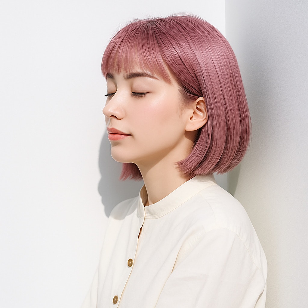 11. ホワイトピンク×暗め：やさしい印象をそっと演出