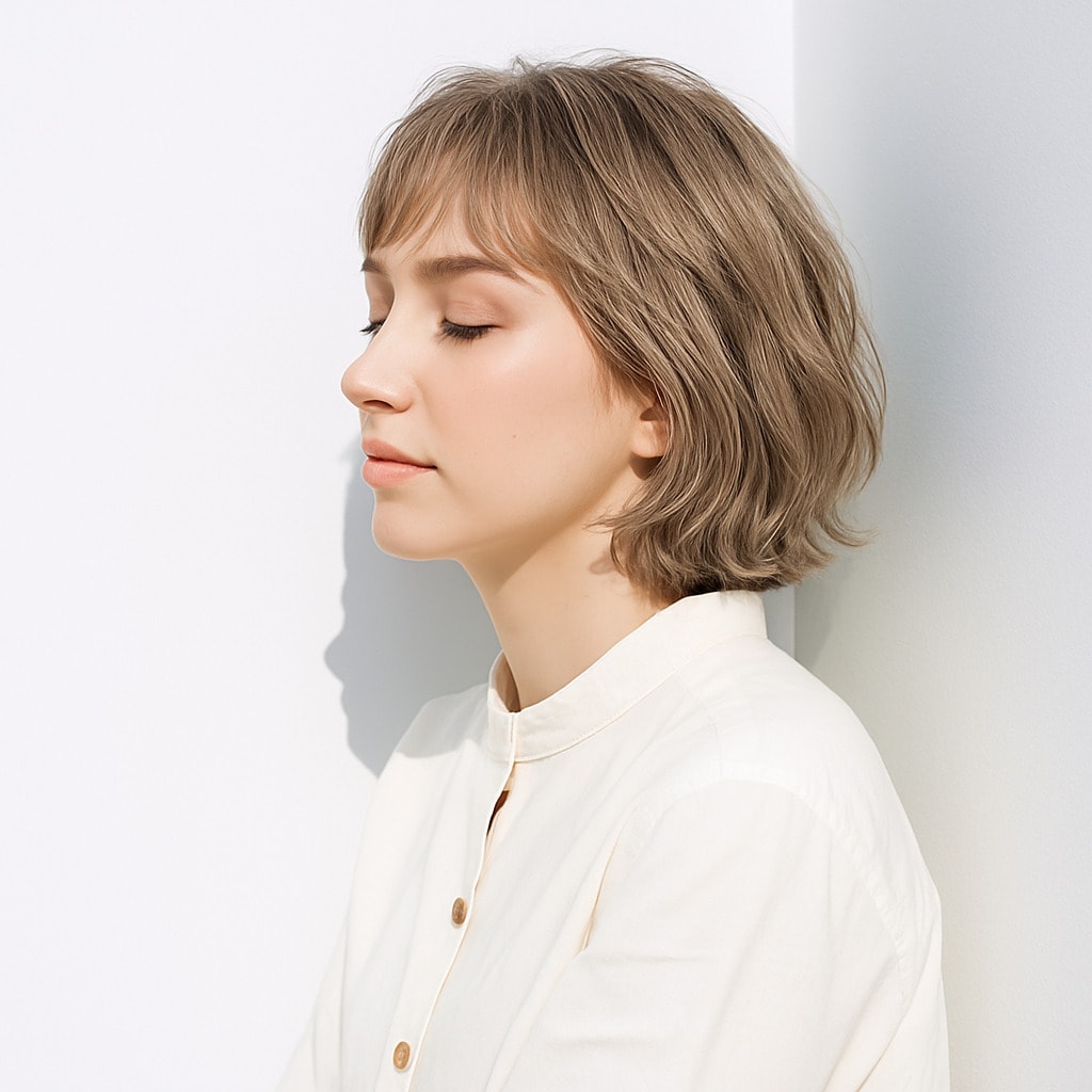 11. ミルキーベージュ×パーマ：肌色を明るく映す優しい色合い