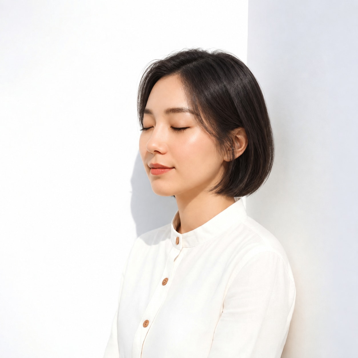 11. 韓国ボブ × 前髪なし × あごラインボブ：フェイスラインの近くで収まり、コンパクトな輪郭を作れます