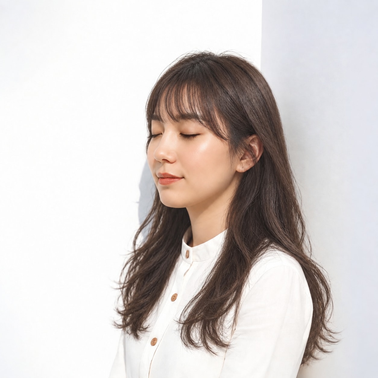 12. ウェーブロング × ブラウン：下へ続く揺れで柔らかく