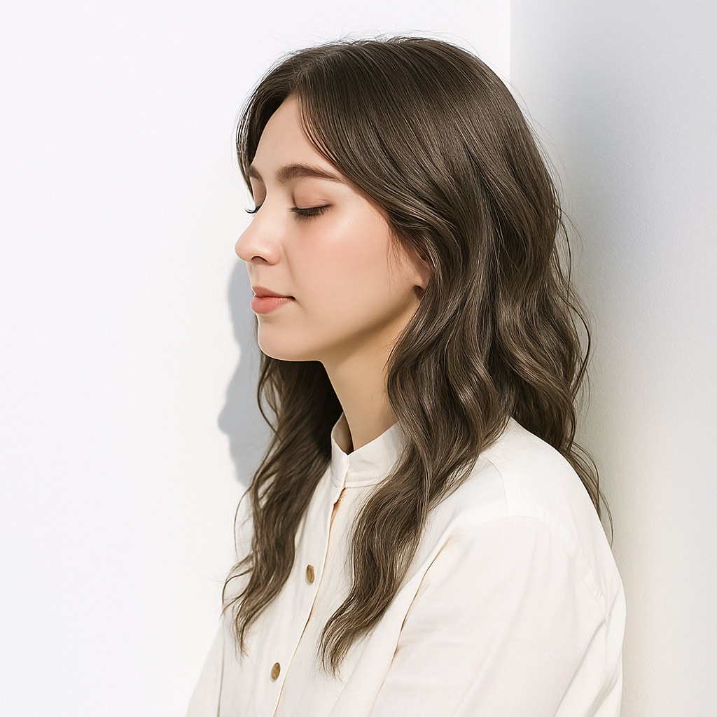 12. オリーブベージュ×透明感：肌色を選ばず自然に引き立てる