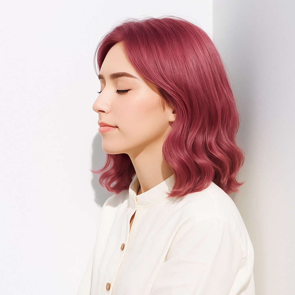 12. カシスピンク×フェミニン：大人の甘さが引き立つスタイルに