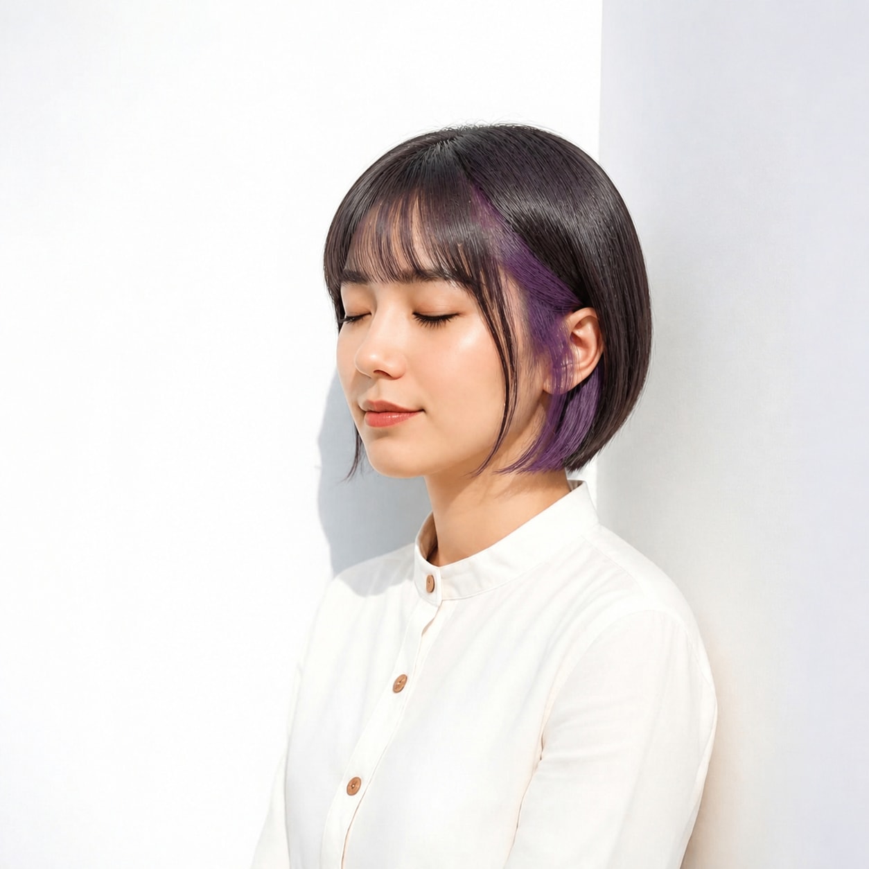 12. ショート × ラベンダーのインナーカラー：軽くやわらかな印象に
