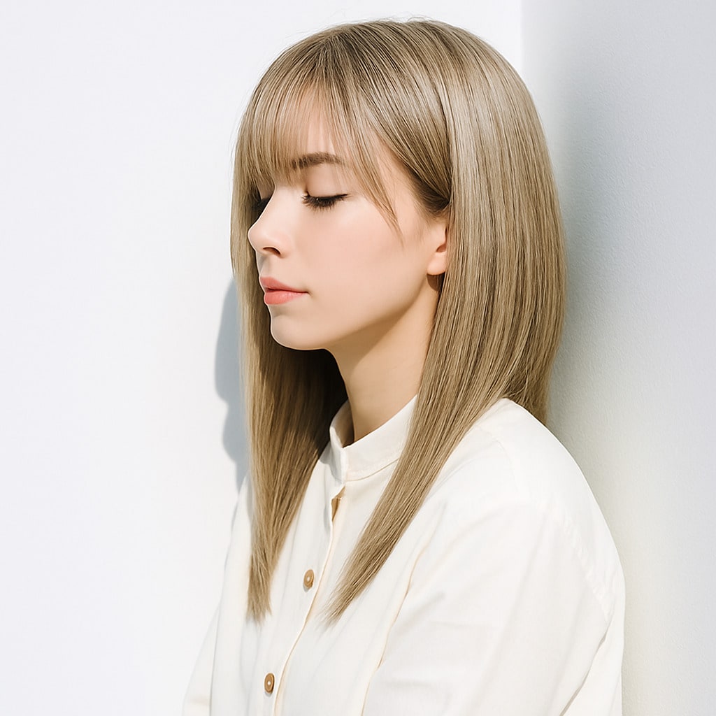 12. シルバーベージュ×ツヤ感：ほのかなメタリックでツヤをまとって