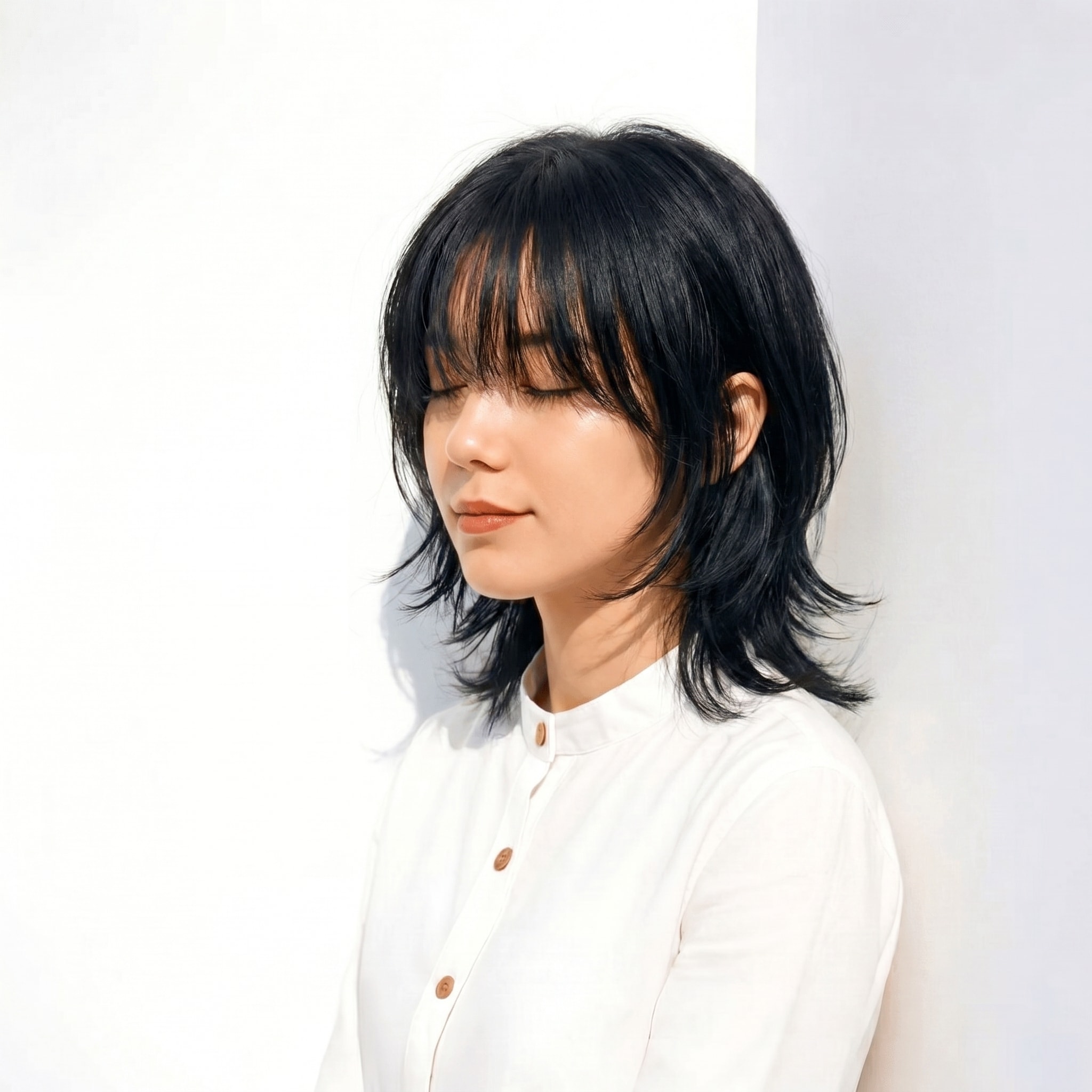 12. ダークグレー×ワンカラー: 青みチャコールでクールな立体感を演出