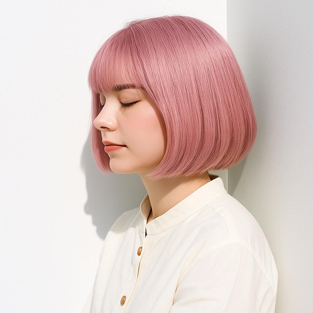 12. ホワイトピンク×ベージュ：淡い血色感で顔まわりを明るく